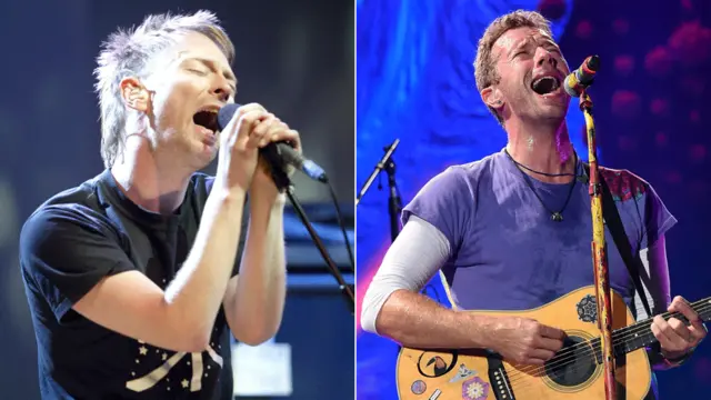 Thom Yorke and Chris Martin