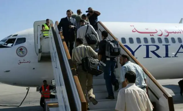 Some suspect a plane was repainted to look like a Syrian Arab Airlines vehicle