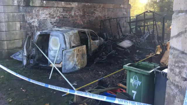 Burnt out van in Brandon, Coventry