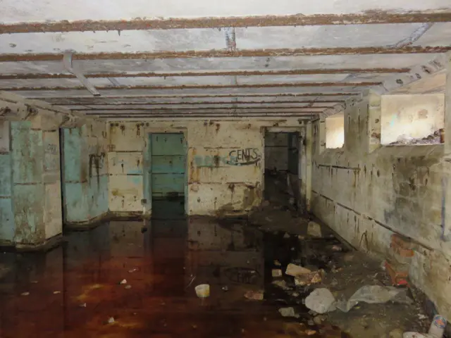 Inside bunker