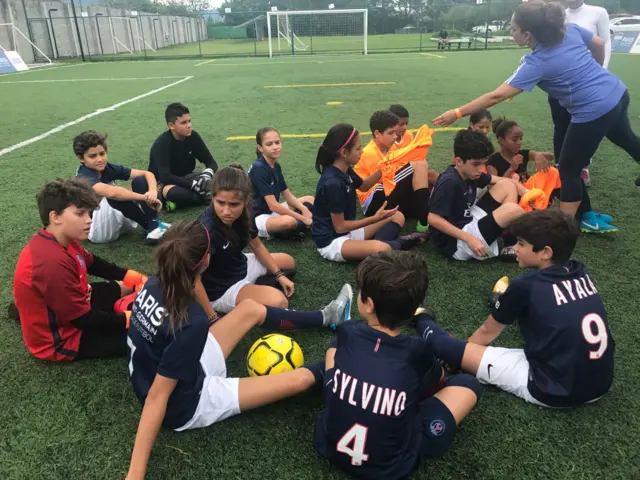 Children with the new #teamplay t-shirts