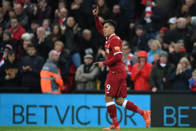 Firmino celebrates