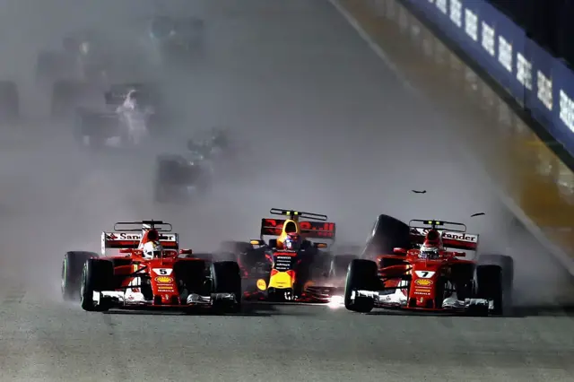 Vettel, Verstappen and Raikkonen