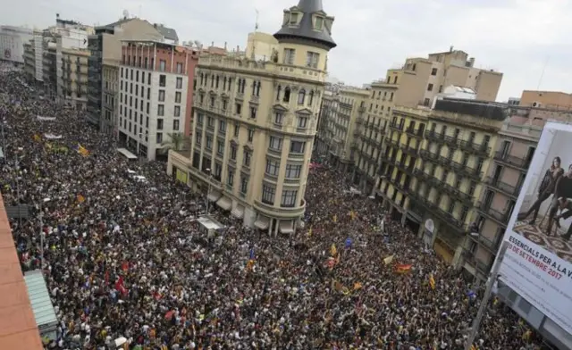 The day of action drew big crowds in Barcelona and other major Catalan cities