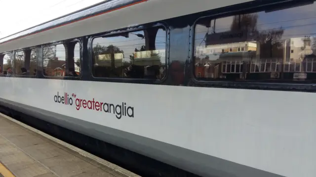 Greater Anglia train at Ipswich station