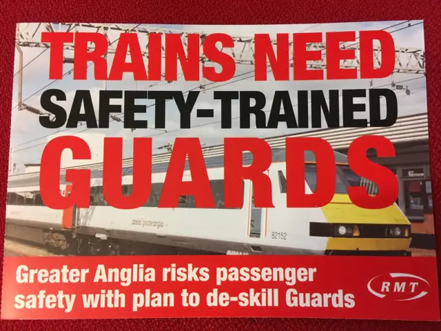 Leaflet being handed out by RMT members