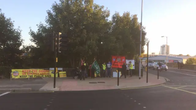 RMT picket line at Ipswich railway station