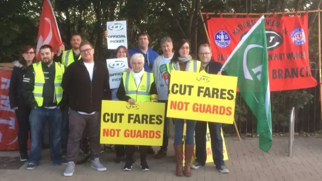 RMT picket line at Ipswich