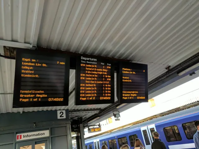 Information boards at Shenfield