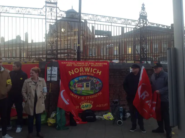 Picket line at Norwich Thorpe