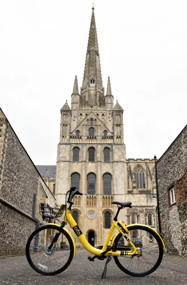 Bike in front of Cathedral