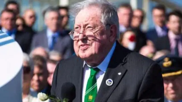 John Goodwin at the unveiling of the Allied Aircrew Memorial