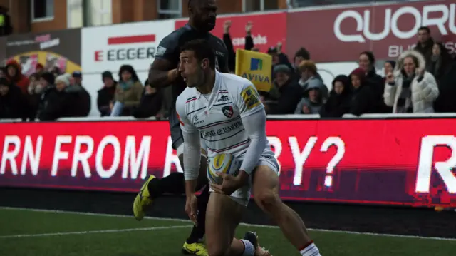 Jonny May scores a try