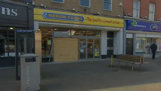 Damaged shop window