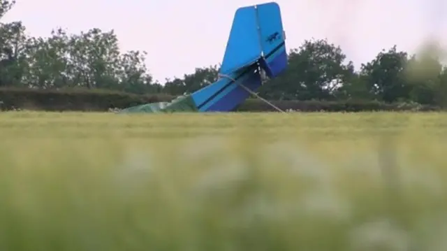 Light airplane crash which killed two people, near Shifnal