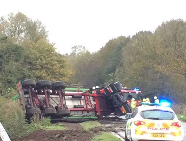 A164 road accident