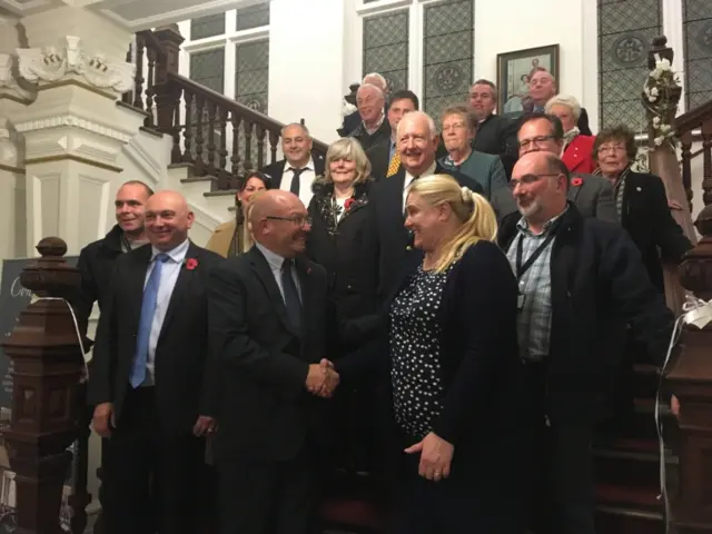 The group of UKIP councillors who have defected, with Conservative leader Graham Plant