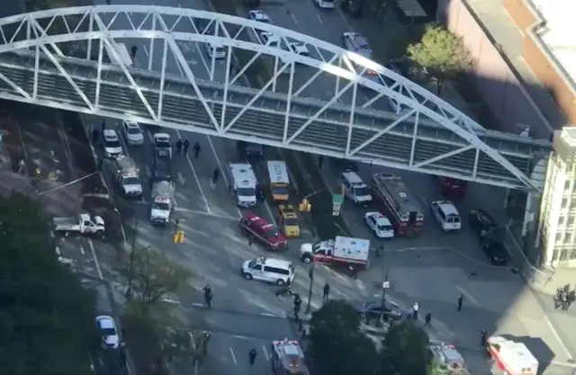 A shot of West Street in New York City after a suspect opened fire.