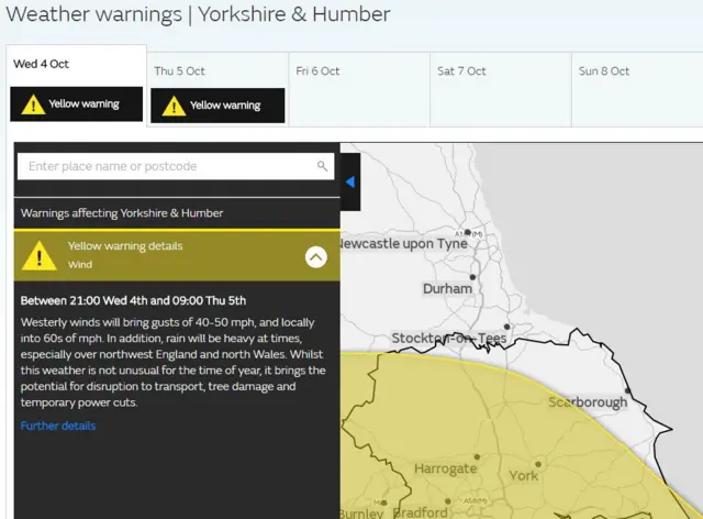 Met Office warning