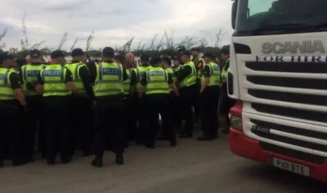 Protesters in anti-fracking demonstration