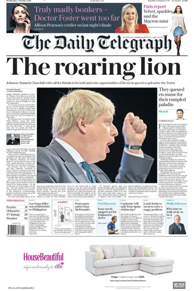 Telegraph front page