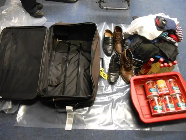 Kellar's seized baggage with the concealed cocaine