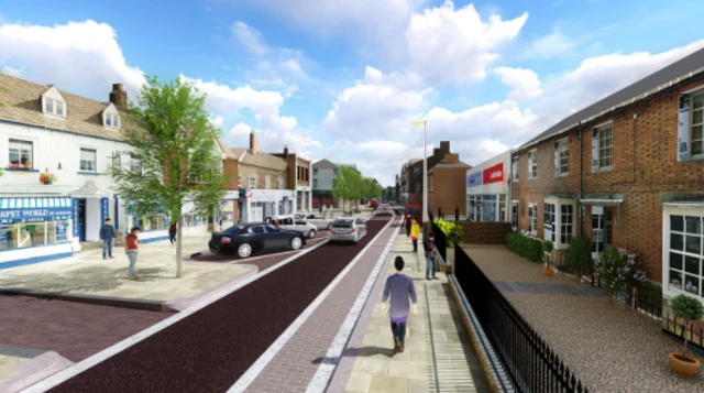 Artist impression of one-way High Street in Oakham