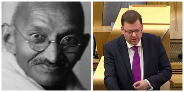 Mahatma Gandhi is quoted by Labour MSP Colin Smyth