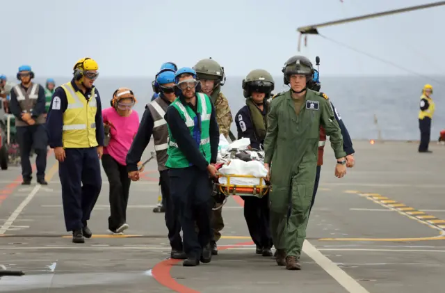 Medical evacuation to HMS Ocean