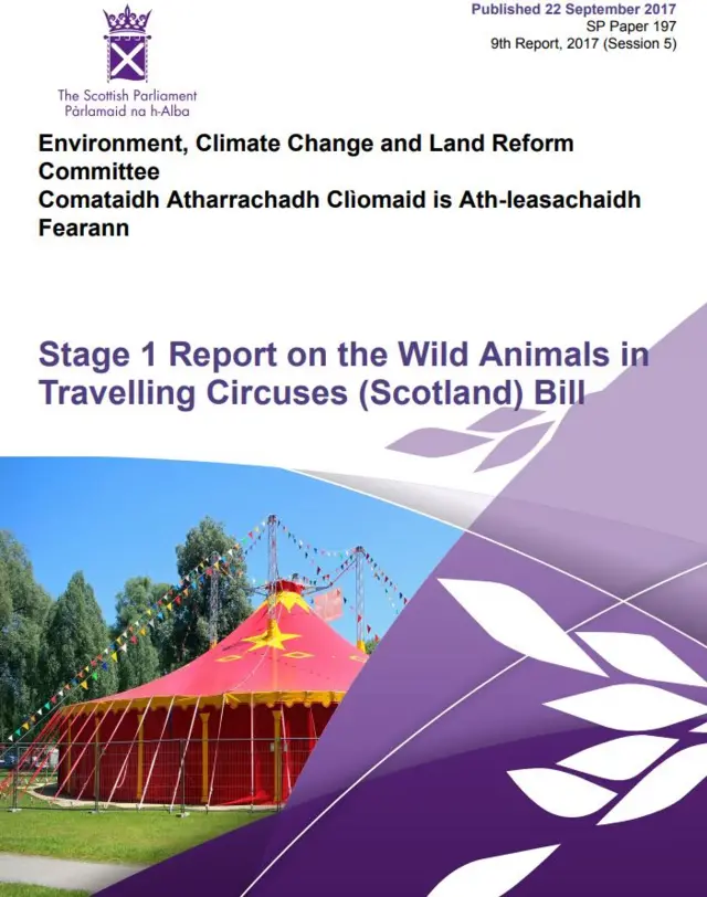 Stage 1 Report on the Wild Animals in Travelling Circuses (Scotland) Bill