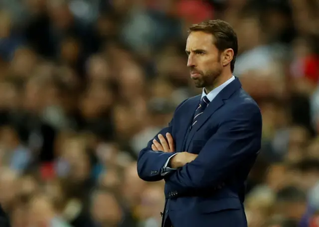 Gareth Southgate looks on