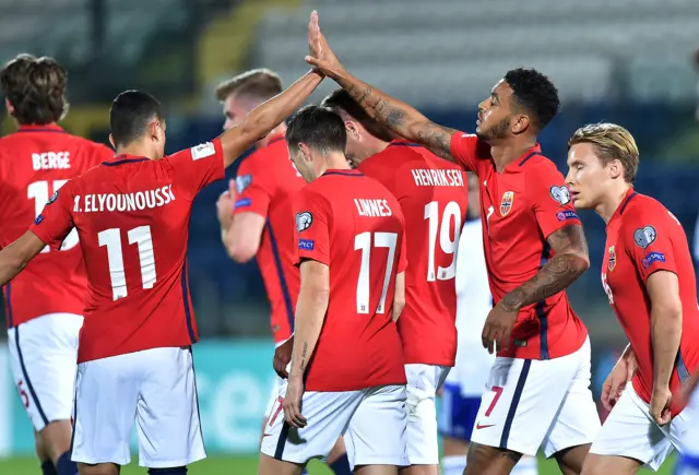 Joshua King celebrates