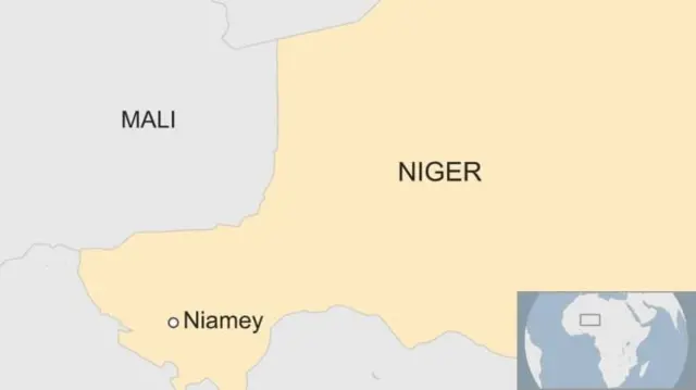 A map of Niger showing the capital Niamey