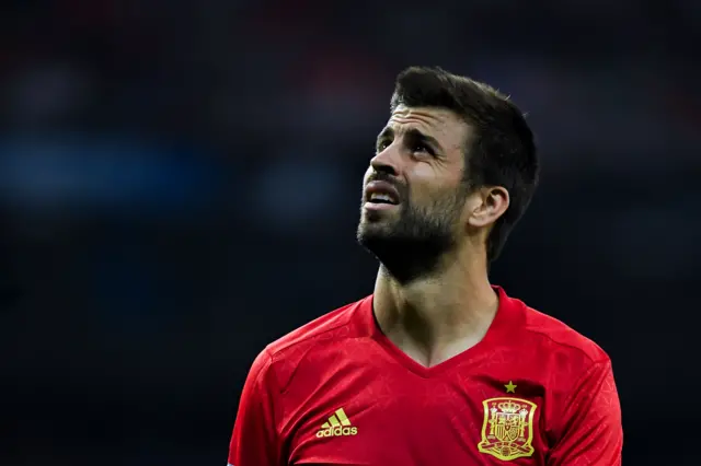 Gerard Pique playing for Spain