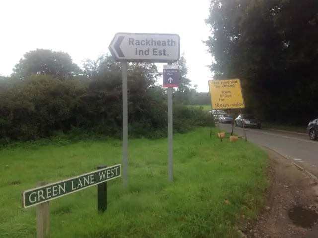 Road closure sign