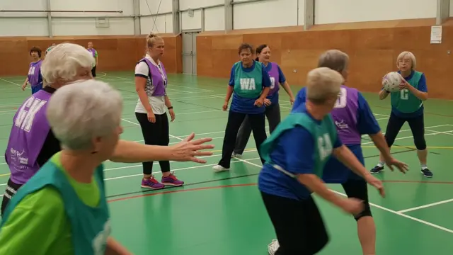 Walking netball training session in Stockport, Greater Manchester