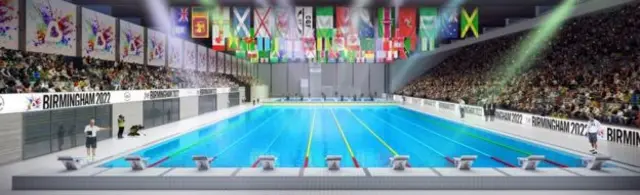 An artist's impression of the aquatics centre planned for Sandwell