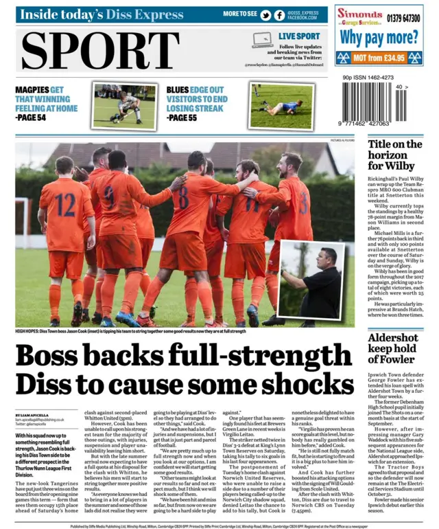 Back page of Diss Express