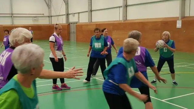 Walking netball training session in Stockport, Greater Manchester