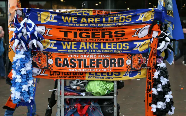 Scarves outside Old Trafford