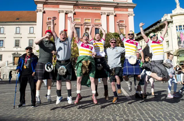 Scotland supporters in Ljubljana