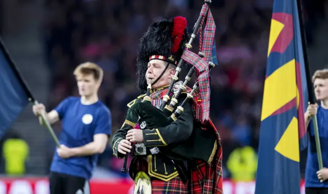 Bagpiper at Hampden