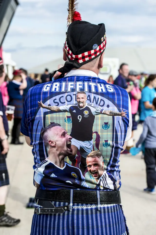 Scotland supporter with Leigh Griffiths shirt