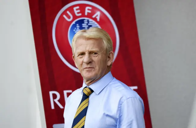 Scotland head coach Gordon Strachan looks at the pitch after arriving at the Stozice Stadium