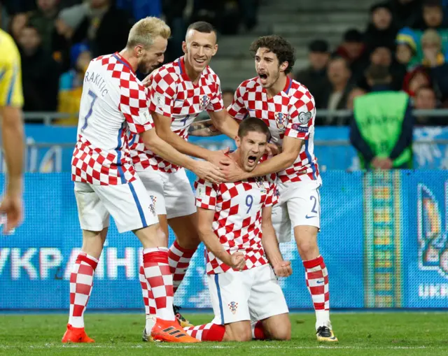 Croatian players celebrate