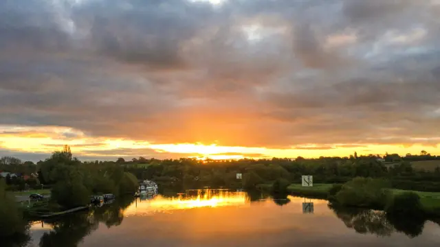 Sunset over River Trent