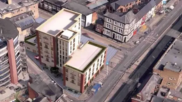 Artist's impression of proposed redevelopment of Garden Street Island properties