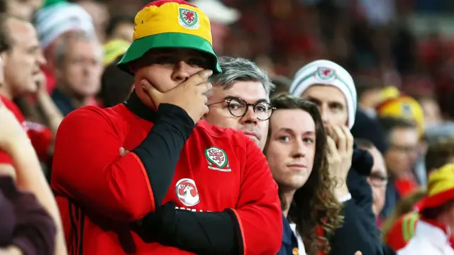 Wales fans look dejected