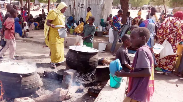 A displacement camp in Maiduguri, Nigeria