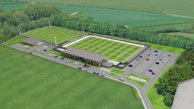 Artist impression of new Cambridge City Football Ground